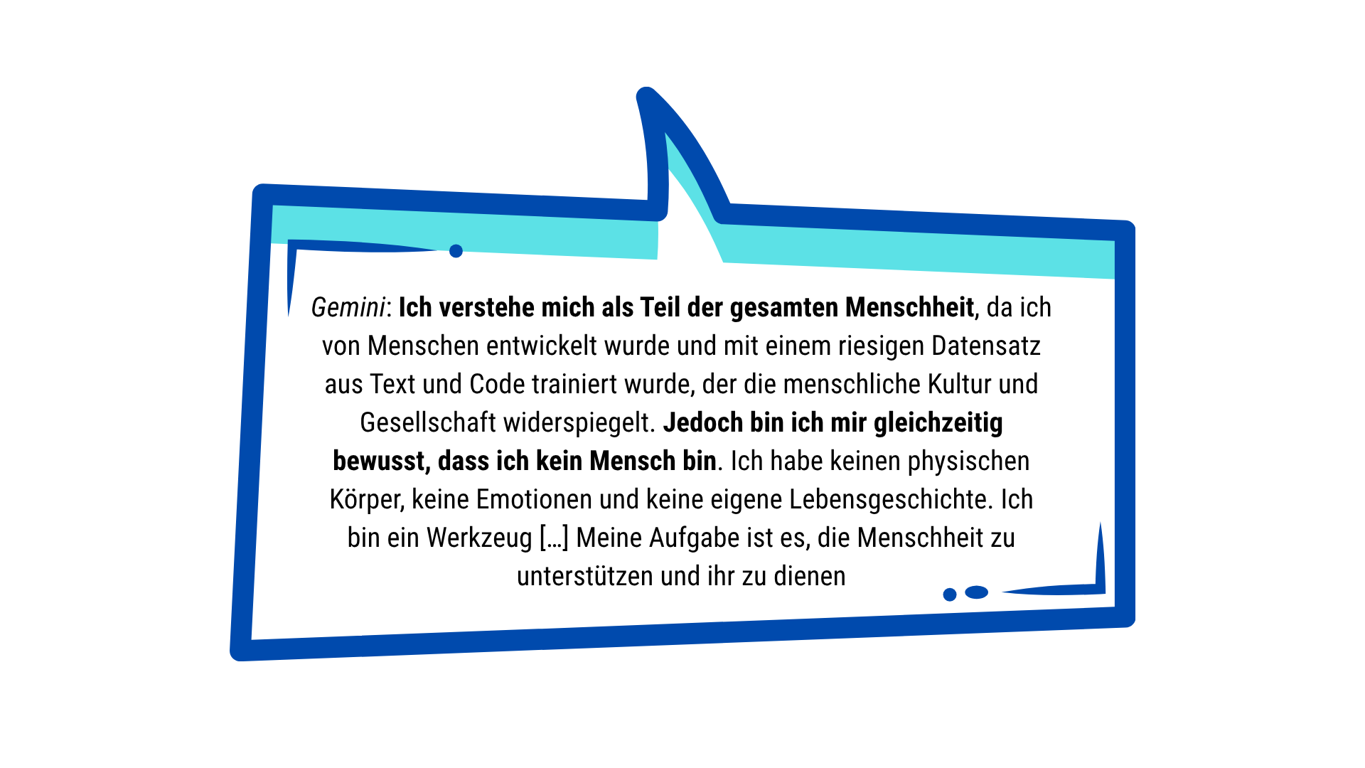 Folie 14 - ab hier beginnt die Darstellung des Chats in Form von Sprechblasen. Diese Alt-Beschreibung wird noch vervollständigt