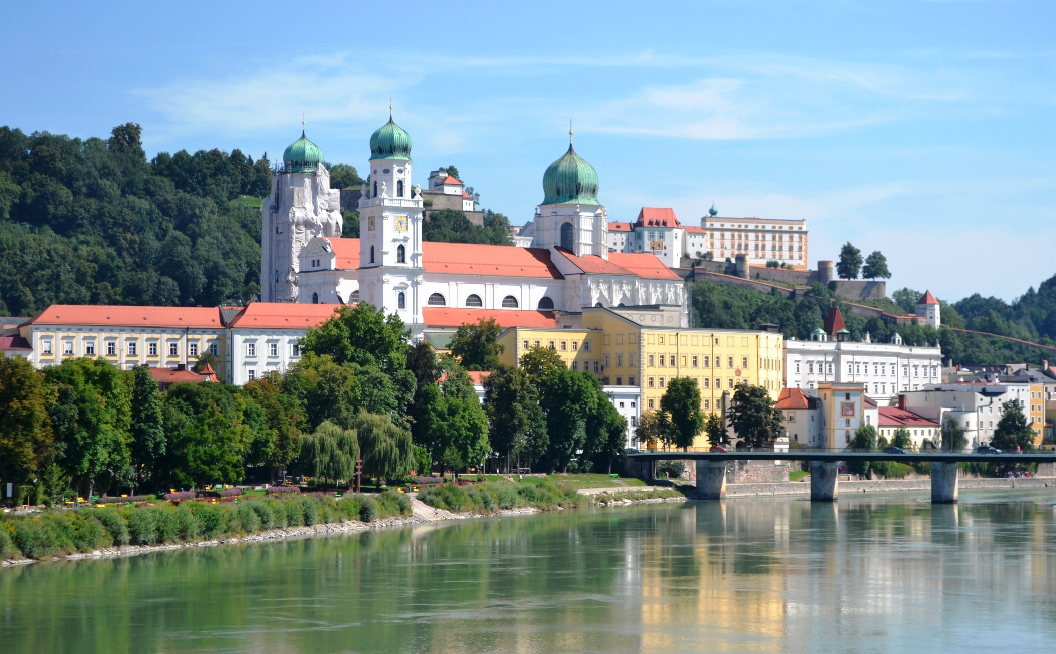 Passau, der Fluss Inn, Dom und das Oberhaus